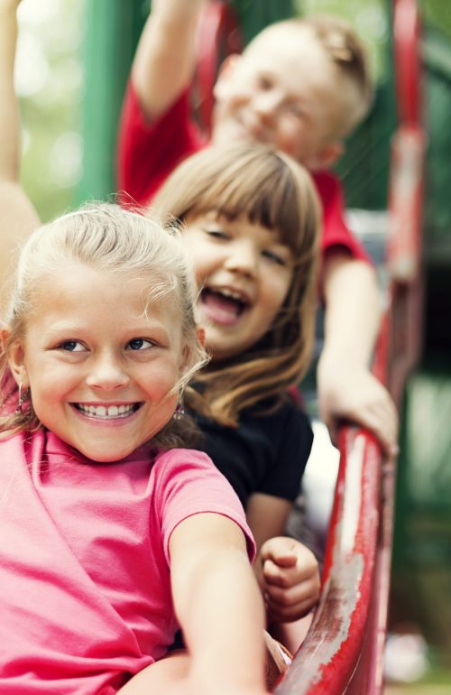 Children on slide